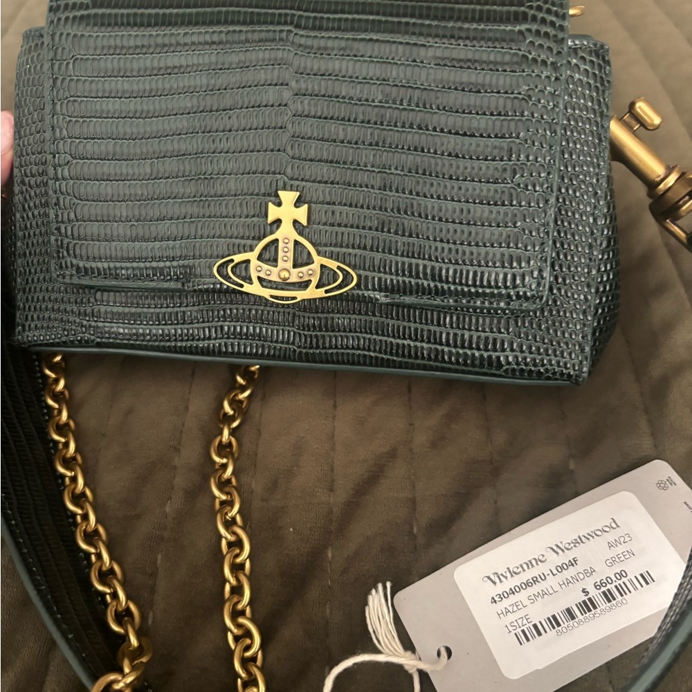 Vivienne Westwood Textured Green Crossbody Bag